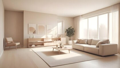 Photo interior modern design room 3D illustration