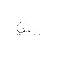 Gavin name signature logo vector design