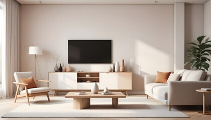 Photo interior modern design room 3D illustration