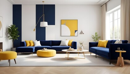 Obraz premium Photo interior modern design room 3D illustration