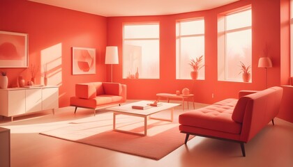 Fototapeta premium Photo interior modern design room 3D illustration