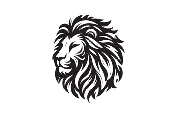 Lion head silhouette vector art illustration