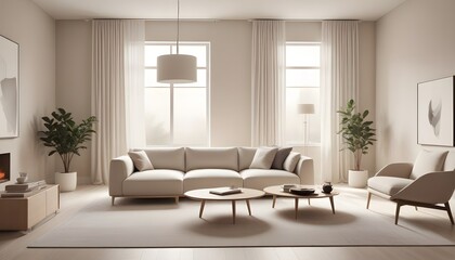 Photo interior modern design room 3D illustration
