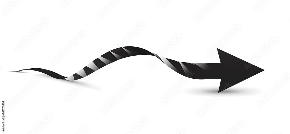 Wall mural arrow black curved angled 2d and minimalistic image