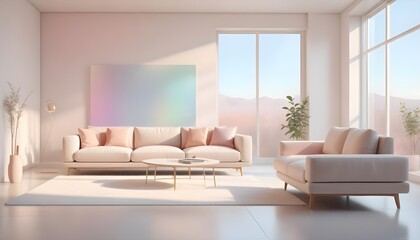 Photo interior modern design room 3D illustration