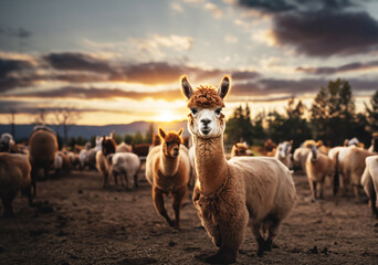 Alpaca whispering secrets in the barn.