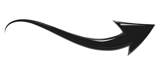  Arrow black curved right simple and sleek design