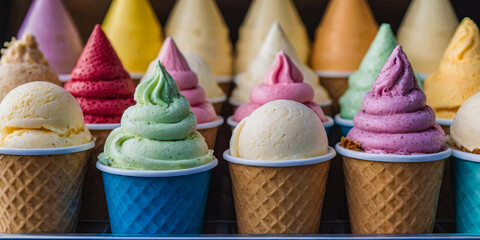 Colorful Ice Cream Cones