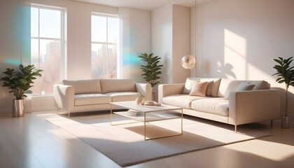 Photo interior modern design room 3D illustration