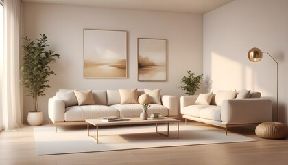 Photo interior modern design room 3D illustration