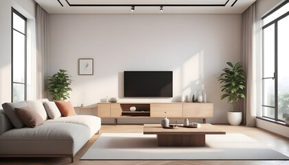 Photo interior modern design room 3D illustration