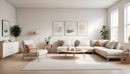 Photo interior modern design room 3D illustration