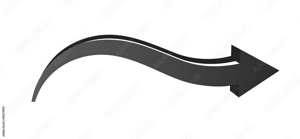 Poster arrow black curved down vector and 2d img