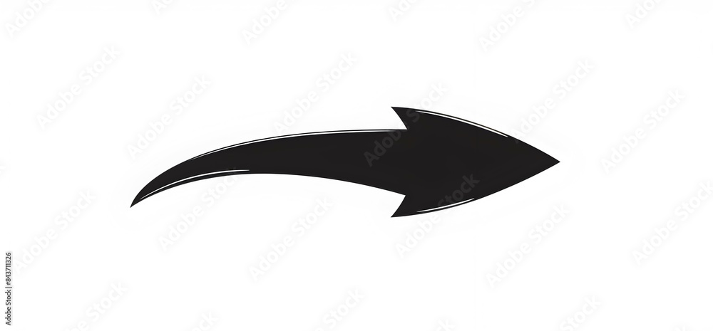 Wall mural arrow black curved up clean and simple design