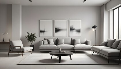Photo interior modern design room 3D illustration