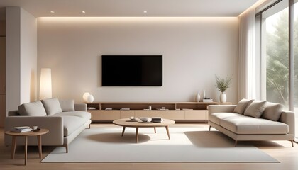 Photo interior modern design room 3D illustration