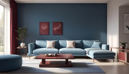 Photo interior modern design room 3D illustration