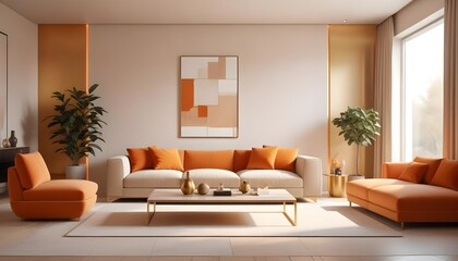 Photo interior modern design room 3D illustration