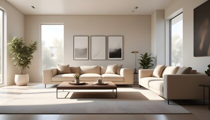 Photo interior modern design room 3D illustration