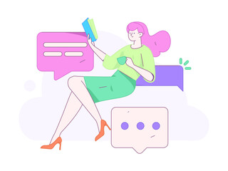 Personnel doing job interview flat vector concept operation hand drawn illustration
