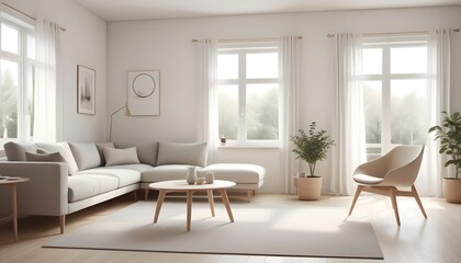 Photo interior modern design room 3D illustration