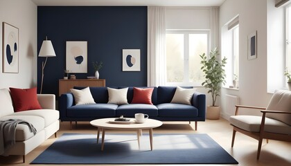 Photo interior modern design room 3D illustration