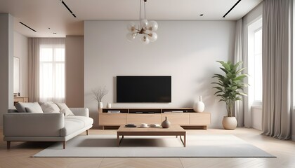 Fototapeta premium Photo interior modern design room 3D illustration