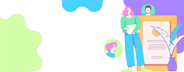 Personnel doing job interview flat vector concept operation hand drawn illustration
