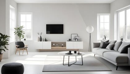 Photo interior modern design room 3D illustration