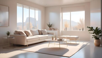 Fototapeta premium Photo interior modern design room 3D illustration