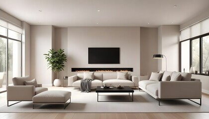 Fototapeta premium Photo interior modern design room 3D illustration