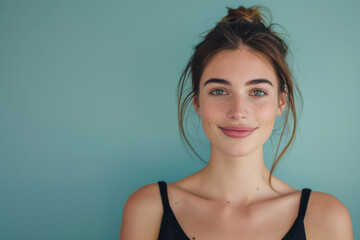 A close up portrait of a young woman with a subtle smile