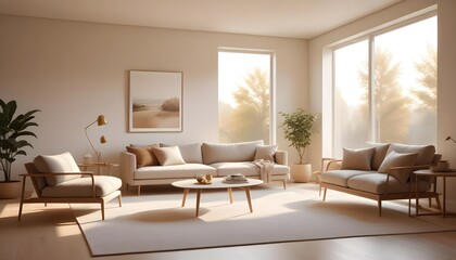 Fototapeta premium Photo interior modern design room 3D illustration