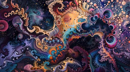 Complex patterns and color poster materials, irregular abstract color artwork, watercolor background
