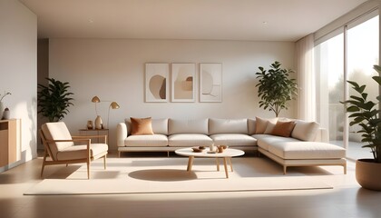 Photo interior modern design room 3D illustration