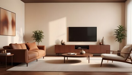 Photo interior modern design room 3D illustration