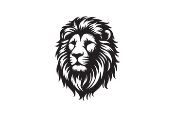 Lion head silhouette vector art illustration