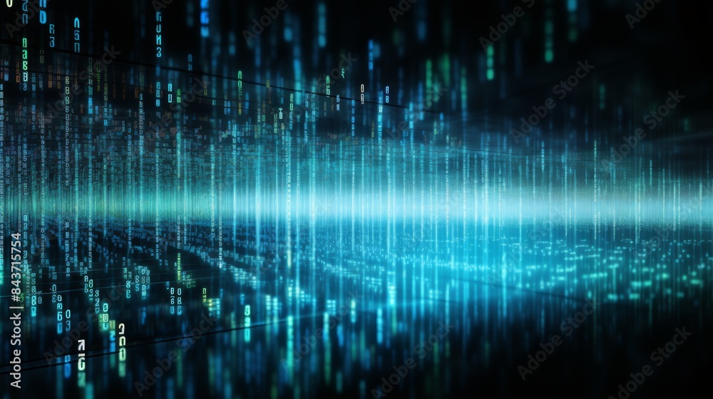 Aufkleber A binary code sequence flowing like a river of data, representing the digital language that powers our world.