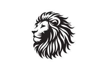 Lion head silhouette vector art illustration