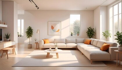 Photo interior modern design room 3D illustration