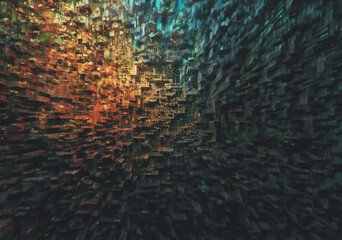 Virtual reality landscapes in digital art.