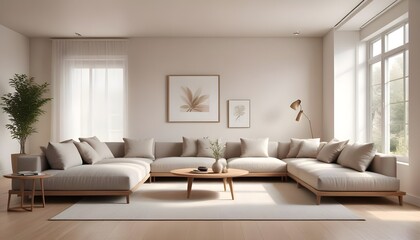 Photo interior modern design room 3D illustration