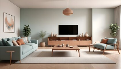 Photo interior modern design room 3D illustration