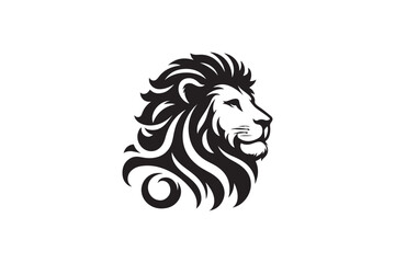 Lion head silhouette vector art illustration