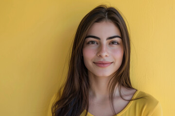 Fototapeta premium A close up portrait of a young woman with a subtle smile