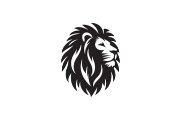 Lion head silhouette vector art illustration