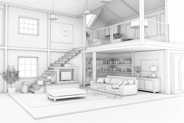 Fototapeta premium Digital Innovation in Architectural Home Design