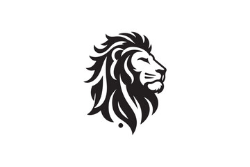 Lion head silhouette vector art illustration