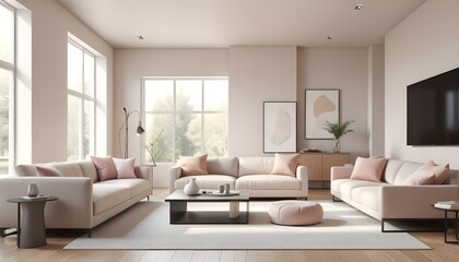 Fototapeta premium Photo interior modern design room 3D illustration