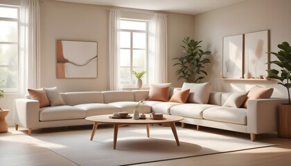 Photo interior modern design room 3D illustration